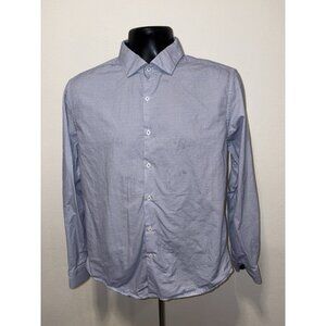 Cactus Man Dress Shirt Button Down Men Medium Long Sleeve Blue Geometric